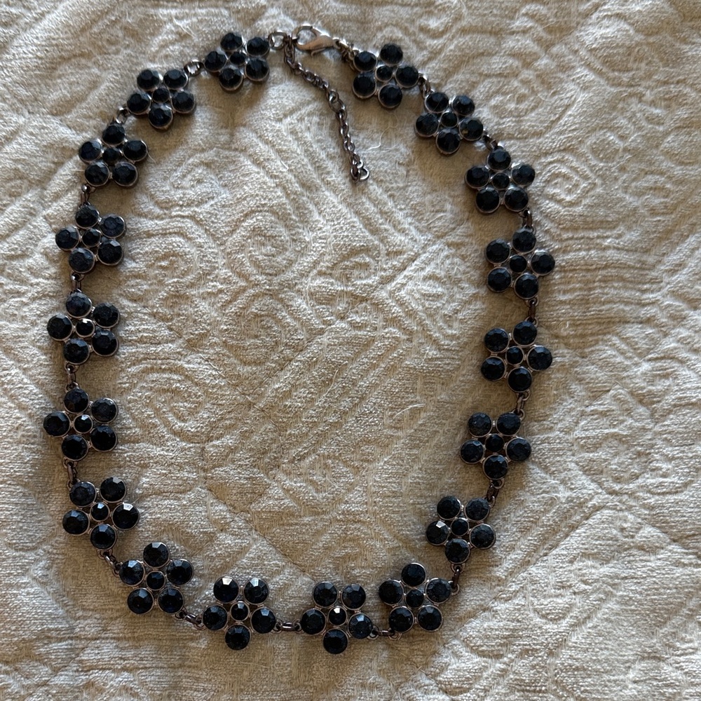 Ann Taylor Black Floral Necklace